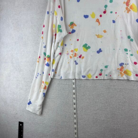 Colsie Long Sleeve Hooded Pullover Sweater Women's Large Paint Splatter Print - Picture 2 of 8